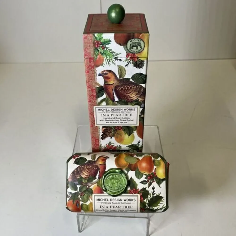 Michel Design Works In A Pear Tree Hand and Body Lotion‎ & Shea Butter Soap Set